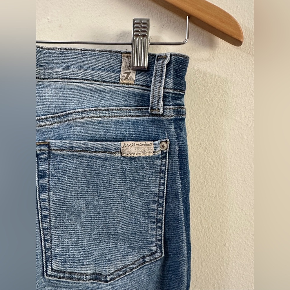 7 FOR ALL MANKIND High Waist Ankle Skinny SIZE 27 US 6 MEDIUM Versatile Two-Tone - Picture 6 of 9